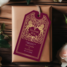 Red Royal Lion Medieval Sword Wedding Vielen Dank Geschenkanhänger