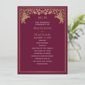 Red Royal Lion Mittelalterliches Hochzeitsprogramm Programm (Stehend Vorderseite)