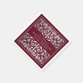 Red Royal Medieval Silver Sword Wedding Serviette (Ecke)