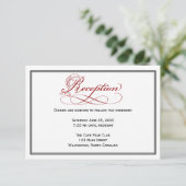 Red Royal Script Wedding Reception Card Einladung (Stehend Vorderseite)
