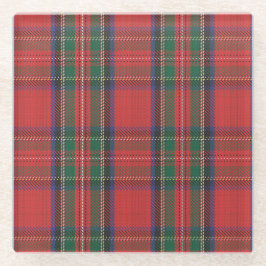 Red Royal Stewart Tartan Glas Untersetzer