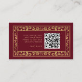 Red Royal Sword Wedding Website UAWG QR Code Begleitkarte (Rückseite)