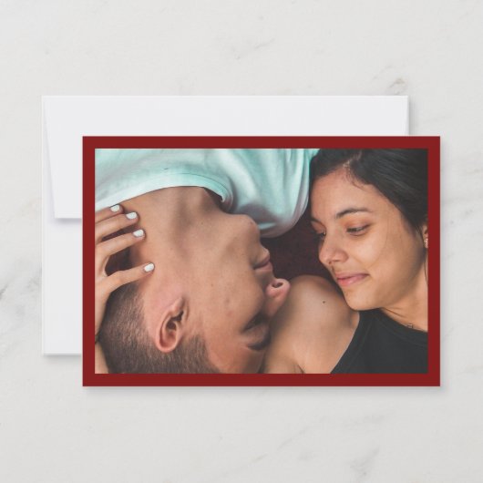 Red RSVP QR Code Card for Modern Wedding Karte (Rückseite)