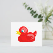 Red Rubber Duck Postkarte (Stehend Vorderseite)