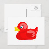 Red Rubber Duck Postkarte (Vorne/Hinten)