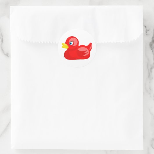 Red Rubber Duck Runder Aufkleber (Tasche)