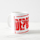 Red rubber stamp effect deposit kaffeetasse (Vorderseite Links)