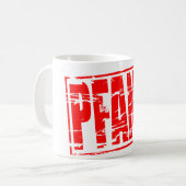 Red rubber stamp effect Pfand Kaffeetasse (Vorderseite Links)