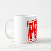 Red rubber stamp effect Pfand Kaffeetasse (Links)