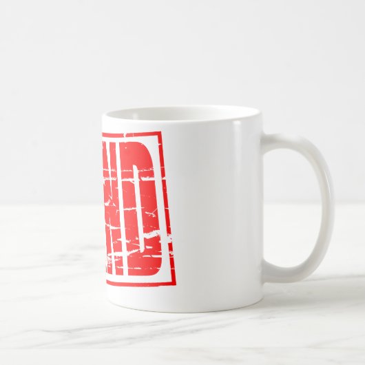 Red rubber stamp effect Pfand Kaffeetasse (Rechts)