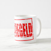 Red rubber stamp effect statiegeld kaffeetasse (VorderseiteRechts)