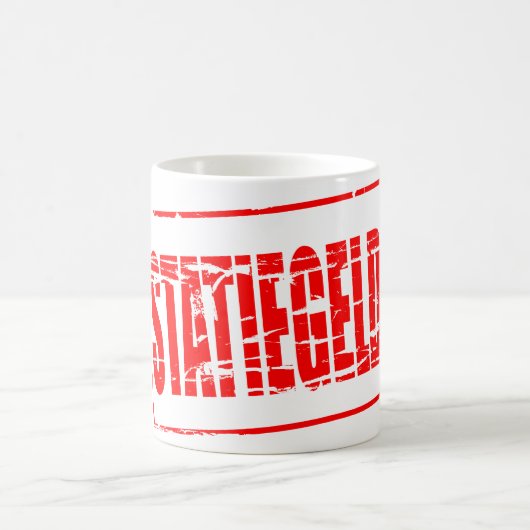 Red rubber stamp effect statiegeld kaffeetasse (Mittel)