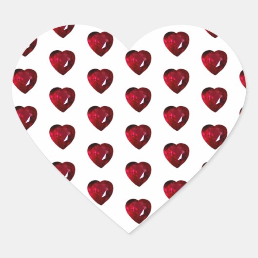 Red Ruby Gemstone Herz-Aufkleber (Vorderseite)