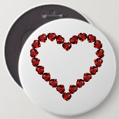 Red Ruby Gemstone Herz Button (Vorne & Hinten)