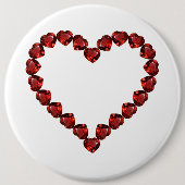 Red Ruby Gemstone Herz Button (Vorderseite)