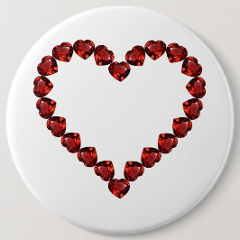 Red Ruby Gemstone Herz Button