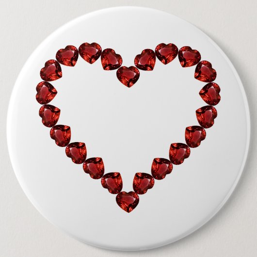 Red Ruby Gemstone Herz Button (Vorderseite)