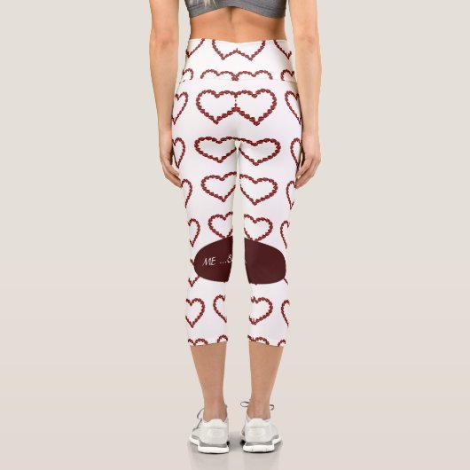 Red Ruby Gemstone Herz Capri Leggings (Rückseite)