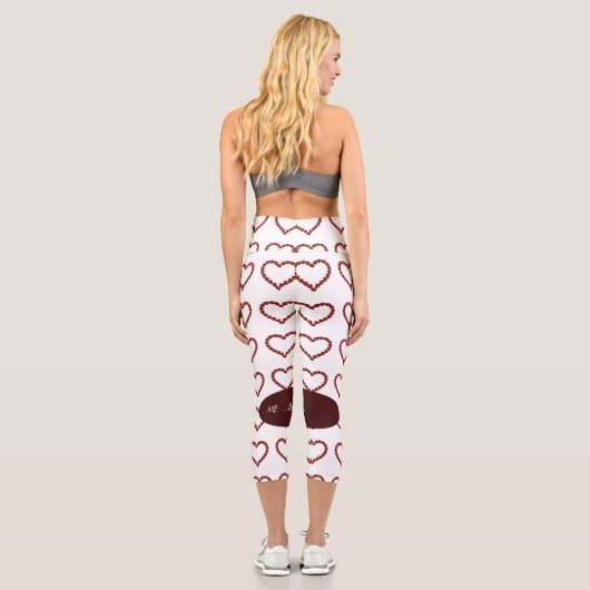 Red Ruby Gemstone Herz Capri Leggings (Rückseite)