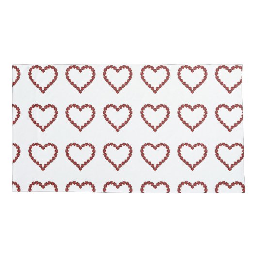 Red Ruby Gemstone Herz Kissenbezug (Rückseite-Links)