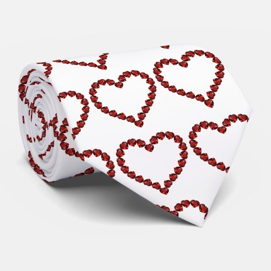 Red Ruby Gemstone Herz Krawatte (Gerollt)