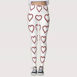 Red Ruby Gemstone Herz Leggings