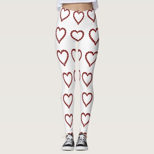 Red Ruby Gemstone Herz Leggings (Vorderseite)