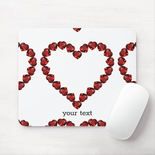 Red Ruby Gemstone Herz Mousepad (Mit Mouse)