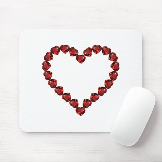 Red Ruby Gemstone Herz Mousepad (Mit Mouse)