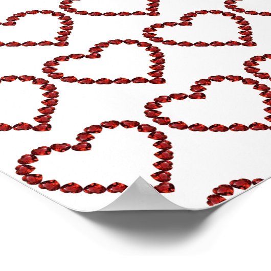 Red Ruby Gemstone Herz Poster (Ecke)