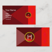 RED RUBY GEMSTONE MONOGRAM Abstrakt Geometrie Visitenkarte (Vorne/Hinten)