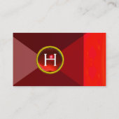 RED RUBY GEMSTONE MONOGRAM Abstrakt Geometrie Visitenkarte (Rückseite)