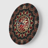 Red Ruby Gold Bismillah Calligraphy Wall Clock Große Wanduhr (Winkel)