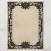 Red Ruby Goth Stationery Paper Briefbogen (Vorderseite)