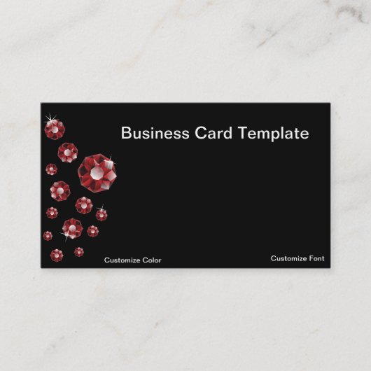 Red Ruby Kristall Business Cards Visitenkarte (Vorderseite)