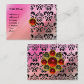 RED RUBY MON, PINK DAMASK SILK, violette Fuchsia Visitenkarte (Vorne/Hinten)