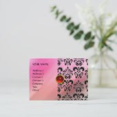 RED RUBY MON, PINK DAMASK SILK, violette Fuchsia Visitenkarte (Stehend Vorderseite)