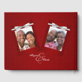 Red Ruby Wedding Jubiläum für 40. Damask Foto Gästebuch (Rückseite)