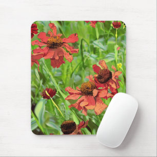 RED RUDBECKIA-BLUME MOUSEPAD
