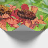 RED RUDBECKIA FLOWERS GESCHENKPAPIER (Ecke)