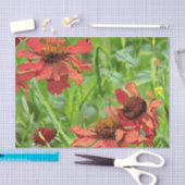 RED RUDBECKIA FLOWERS SEIDENPAPIER (Handwerk)