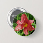 Red Ruffled Lily Button (Vorne & Hinten)