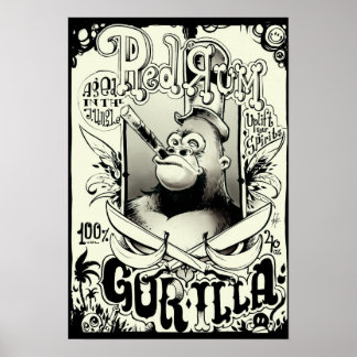 Red Rum Gorilla Poster