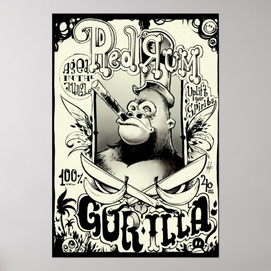 Red Rum Gorilla Poster (Vorne)