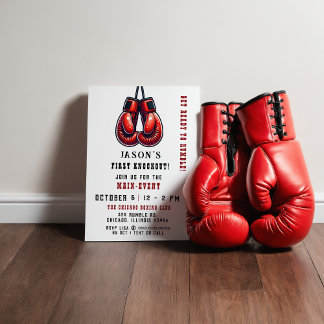 Red Rumble First Knockout Boxen Geburtstag Einladung