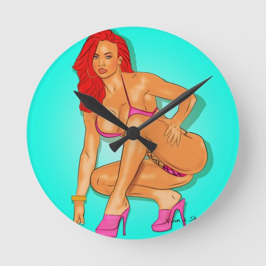 REd Runde Wanduhr (Vorderseite)