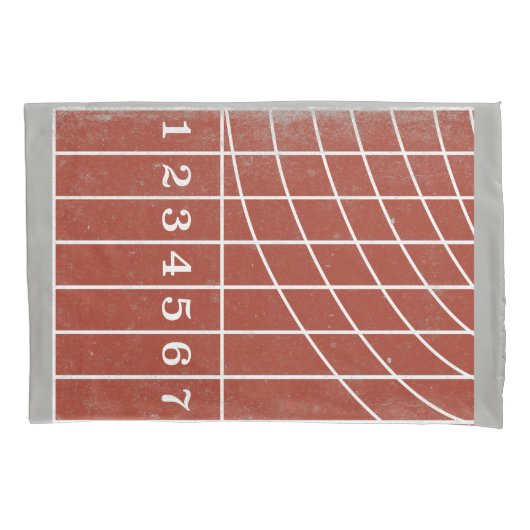 Red Running Track geplagter Style Pillowcase Kissenbezug (Vorderseite)