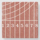 Red Running Track gestörte Style-Untersetzer Steinuntersetzer (Vorderseite)