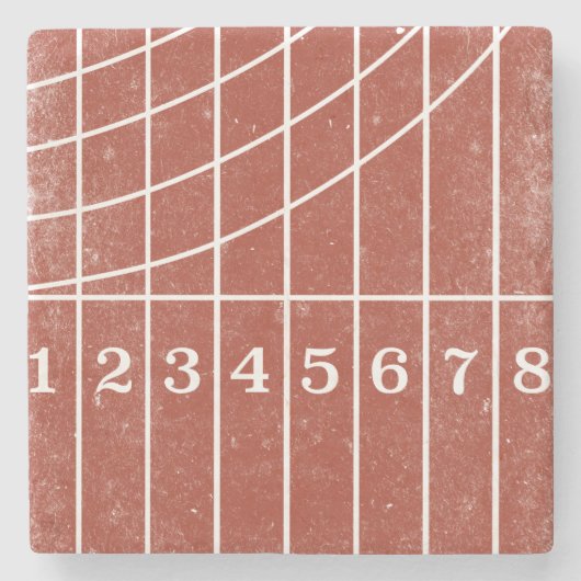 Red Running Track gestörte Style-Untersetzer Steinuntersetzer (Vorderseite)