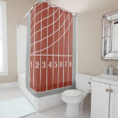 Red Running Track gestörter Style Duschvorhang (Beispiel)